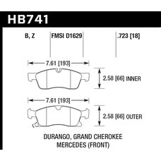 Колодки тормозные HB741B.723 HAWK HPS 5.0; 19mm