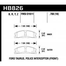 Колодки тормозные HB826B.708 HAWK HPS 5.0 Ford Explorer AWD (Mexico) передние