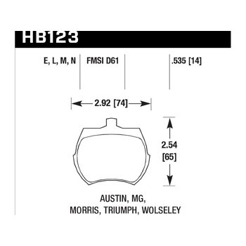 Колодки тормозные HB123M.535 HAWK Black MGB 14 mm