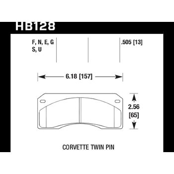 Колодки тормозные HB128S.505 HAWK HT-10 Corvette Twin Pin 13 mm