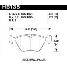 Колодки тормозные HB135N.760 HAWK HP Plus передние BMW M3 E46 / M3 3.0 E36