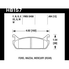 Колодки тормозные HB157G.484 HAWK DTC-60 Mazda Miata MX-5 1.6L (Rear) 12 mm