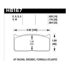 Колодки тормозные HB167G.620 HAWK DTC-60 Brembo 16 mm