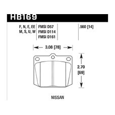 Колодки тормозные HB169N.560 HAWK HP Plus