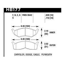 Колодки тормозные HB177G.630 HAWK DTC-60 Dodge 16 mm