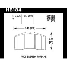 Колодки тормозные HB184G.787 HAWK DTC-60 Porsche 20 mm