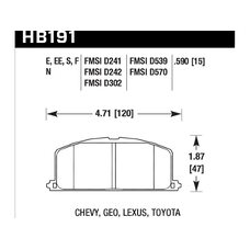 Колодки тормозные HB191N.590 HAWK HP Plus