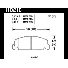 Колодки тормозные HB218U.583 HAWK DTC-70 Honda 15 mm