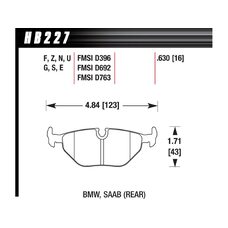 Колодки тормозные HB227B.630 HAWK Street 5.0 задние BMW 5 (E34) / 7 (E32) / M3 3.0 E36