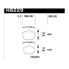 Колодки тормозные HB229E.580 HAWK Blue 9012 Triumph 15 mm