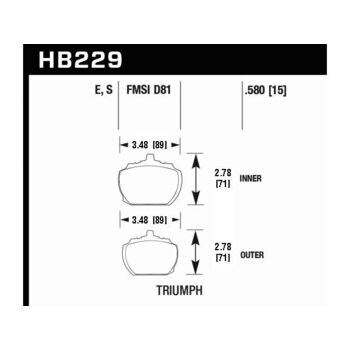 Колодки тормозные HB229F.580