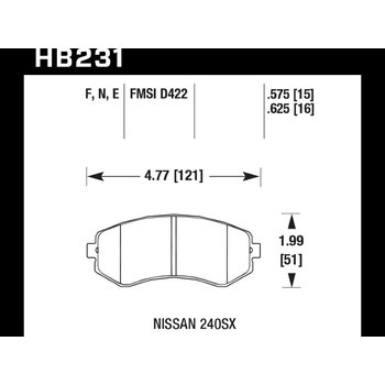 Колодки тормозные HB231F.625 HAWK HPS