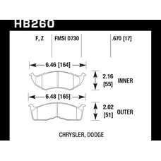 Колодки тормозные HB260F.670 HAWK HPS