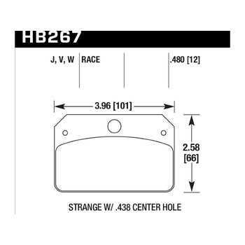 Колодки тормозные HB267J.480 HAWK DR-97 Strange w/ 0.438 in. center hole 12 mm