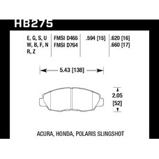 Колодки тормозные HB275E.620 HAWK Blue 9012 Acura/Honda 16 mm