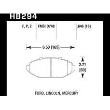 Колодки тормозные HB294F.646 HAWK HPS