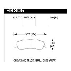 Колодки тормозные HB305F.610 HAWK HPS