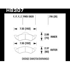 Колодки тормозные HB307P.795 HAWK SuperDuty