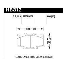 Колодки тормозные HB312P.591 HAWK SuperDuty