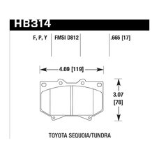 Колодки тормозные HB314F.665 HAWK HPS