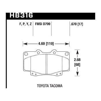 Колодки тормозные HB316P.670 HAWK SuperDuty