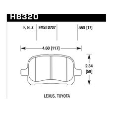 Колодки тормозные HB320F.669 HAWK HPS