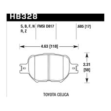 Колодки тормозные HB328Z.685 HAWK PC передние TOYOTA Celica, Corolla Verso