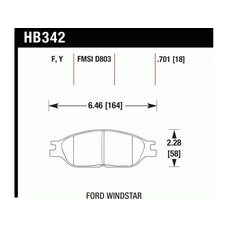 Колодки тормозные HB342F.701 HAWK HPS; 18mm