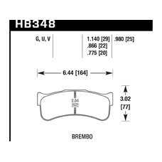 Колодки тормозные HB348G.775 HAWK DTC-60 Brembo 20 mm