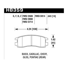 Колодки тормозные HB359G.543 HAWK DTC-60