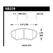 Колодки тормозные HB379Y.626 HAWK LTS; 16mm