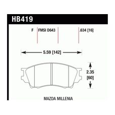 Колодки тормозные HB419F.634 HAWK HPS; 16mm