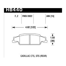 Колодки тормозные HB440F.606 HAWK HPS задние CADILLAC / PONTIAC