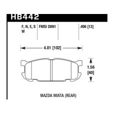 Колодки тормозные HB442N.496 HAWK HP Plus