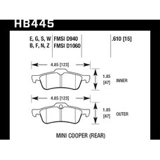 Колодки тормозные HB445B.610 HAWK HPS 5.0; 16mm