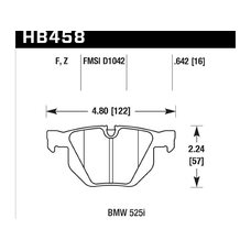 Колодки тормозные HB458F.642 HAWK HPS задние BMW 5 (E60,E61), 6 (E63,64), X5 (E70), X6 (E71)