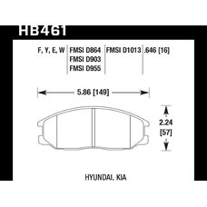 Колодки тормозные HB461E.646 HAWK Blue 9012; Hyundai, Kia 17mm