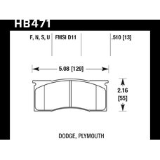 Колодки тормозные HB471U.510 HAWK DTC-70 D11 13 mm