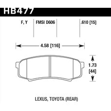 Колодки тормозные HB477F.610 HAWK HPS задние LEXUS GX460, GX470; TOYOTA PRADO 150/120