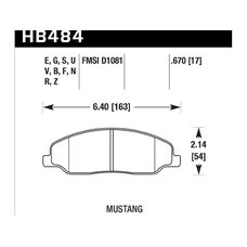 Колодки тормозные HB484F.670 HAWK HPS перед Mustang 2008->