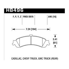 Колодки тормозные HB496P.640 HAWK SuperDuty; 16mm