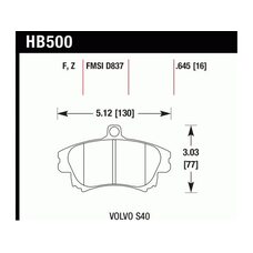 Колодки тормозные HB500Z.645 HAWK PC; 17mm