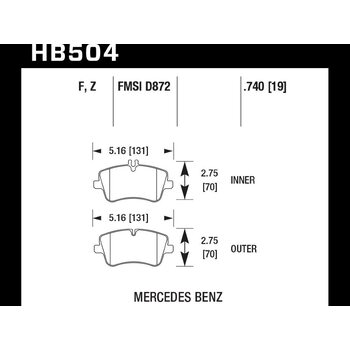 Колодки тормозные HB504F.740 HAWK HPS