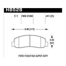 Колодки тормозные HB528Y.811 HAWK LTS перед Ford F250, F350