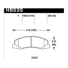 Колодки тормозные HB535F.638 HAWK HPS