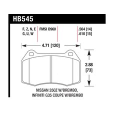 Колодки тормозные HB545E.564 HAWK Blue 9012 Infiniti, Nissan 14 mm