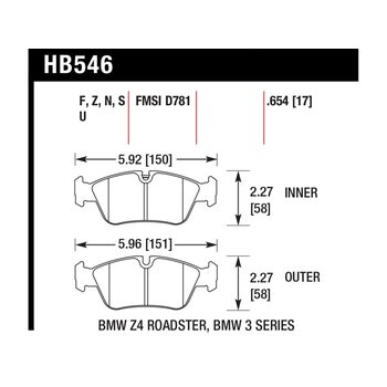 Колодки тормозные HB546B.654