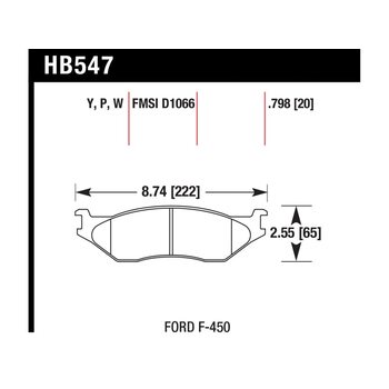 Колодки тормозные HB547W.798 HAWK DTC-30 Ford Truck 20 mm