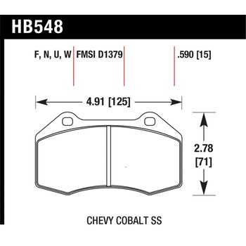 Колодки тормозные HB548N.590 HAWK HP Plus Renault Clio 3 RS/Megane 2 Sport