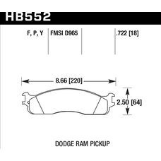 Колодки тормозные HB552Y.722 HAWK LTS DODGE RAM